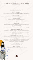 Zarcillo Gourmet menu