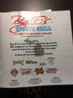 Big E's Sports Grill menu