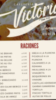 Cafetería Victoria menu