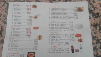 Kebab Peñarroya menu