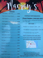 Macray's Seafood menu