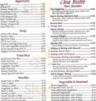 Chia Bistro menu