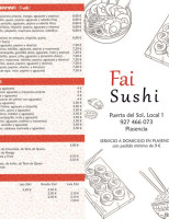 Fai Sushi menu