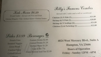 Polly's menu
