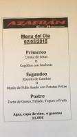 Azafrán Café menu