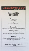 Azafrán Café menu