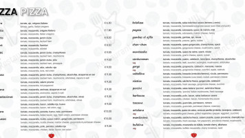 Pizzeria Rojo Pomodoro menu