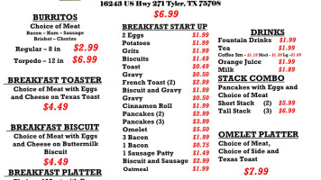 Texas Best Smokehouse menu