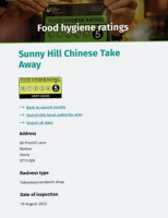 Sunny Hill menu