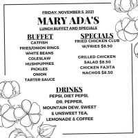 Mary Ada's menu