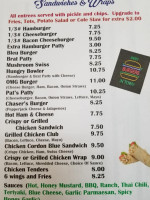 Apple Valley Lanes/chaser's Sports Grill menu