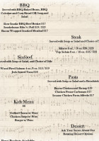 Sing-a-long And Grill menu