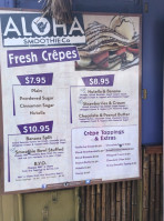 Aloha Smoothie Company menu