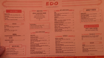 Edo Gastro Tapas Wine menu