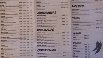 Mexican Tequila menu