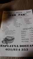 Fast Food Pam Pam menu