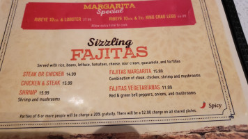 Margarita's Mexican menu
