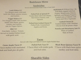 Bookhouse Cinema menu