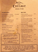 The Cottage Irish Pub menu