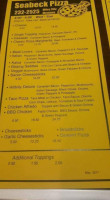 Seabeck Pizza menu