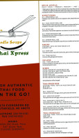 Thai Xpress menu