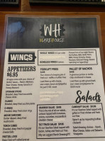 The Warehouse Pub Grub menu