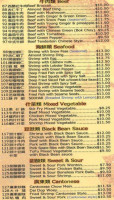 Sunflower Chinese Restaurant menu