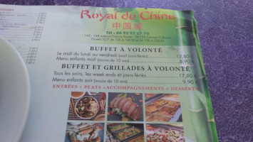 Royal De Chine menu
