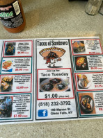 Tacos El Sombrero menu