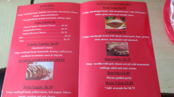 Tapatia menu