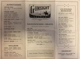 Gunsight Saloon menu