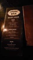 House Of Wax menu