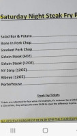 Vfw Post 5102 menu