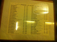 Antico Monastero Trattoria Pizzeria menu