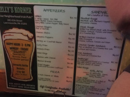 Kelly's Korner menu