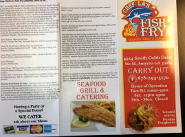 Chef La's Fish Fry Seafood Grill Catering menu