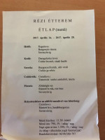 Rezi Pizzeria Es Etterem menu