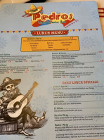 Pedros Tacos Tequila menu