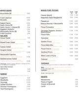 Trattoria Napoli menu