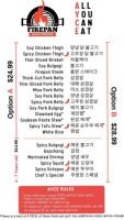 Firepan Korean Bbq menu