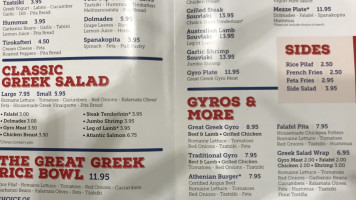 The Great Greek Mediterranean Grill menu