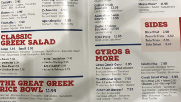 The Great Greek Mediterranean Grill menu