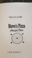 Steves Pizza menu