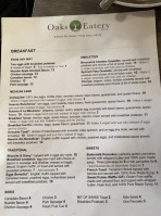 Oaks Eatery menu
