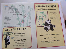 China Cuisine menu