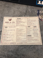 Bird Co menu
