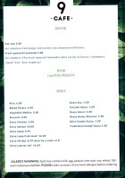 9 Cafe menu