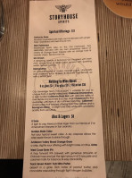Storyhouse Spirits menu