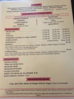 Trevino's Mexican menu