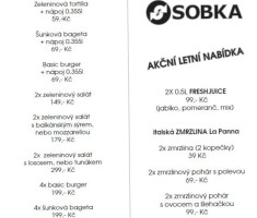 Sobka menu